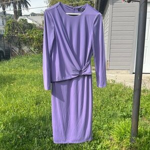 Ralph Lauren Lavender Long Sleeve Dress